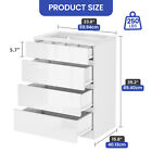 4 Drawers Nightstand White Chest Of Drawer Storage Dresser W  Led Lights Bedroom