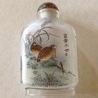 -a Superb Signed Reverse Inside Painted Crystal Snuff Bottle   Pheasant   Quail