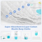 Muslin Baby Burp Cloths 6 Pack Large 20  x10   100  Cotton Burp Rags Absorben   