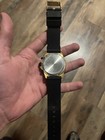 Bulova Marine Star Men   s Quartz Chronograph Date Black Dial Gold Case Rubber