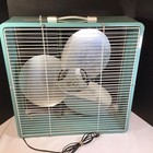 Vintage Eskimo Metal Box Fan 2 Speed Model 20137 Mcgraw Edison Co  Turquoise 20   