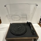 Vinyl Record Player With Speakers Vintage Turntable Records Turntables Wood Cyan