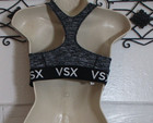 Victoria s Secret Sports Bra Vsx Women s Size M Gray Logo Racerback