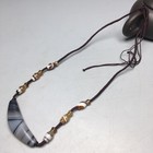 Tibetan Buddhism Old Agate Gray Dzi Beads Prayer Totem Amulet Choker  Necklace