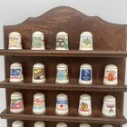 Lot Of 24 Franklin Mint Advertising Sewing Porcelain Thimbles W  Display Rack
