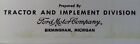 Ford Tractor Three-point Flexo Hitch Disc Harrow J Owner   Service Parts Manual