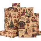 Vintage Christmas Wrapping Paper Kraft Holiday Gift Wrap With Nutcracker Santa