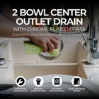 Master Plumber 2 Bowl Center Outlet Drain With Chrome Plated Brass For Sinks