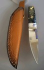 R W  Loveless Knife M390 Naked Lady Design Black   Gold Handle Ex Sharp Ex Cond 