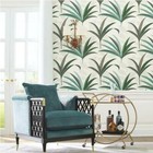 Wallpaper Designer El Morocco Palm Green Gold Gray Black On White 60 Sq Ft Bolt