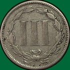 1887 Three Cent Nickel Extremely Fine Xf Coin  39446