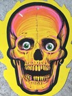 Vintage 1973 Beistle Flaming Skull Die Cut     Retro Halloween Decoration