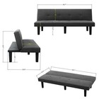 Convertible Futon Sofa Bed Faux Suede Couch Adjustable Backrest Small Space New