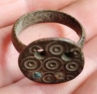 Medieval Protective Ring Amulet 11th-13th Century  evil Eyes   Genuine Artefact 