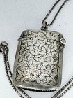 Match Safe Vesta Case Sterling Silver 18  Chain Hallmark Engraved 1900 30 Grams