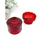 Vintage Indiana Glass Stars And Bars Ruby Red Fairy Lamp Flashed Red Fairy Light