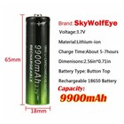 3 7v  9900mah  Rechargeable Button Top Li-ion Batteries 4slot Usb Charger Lot