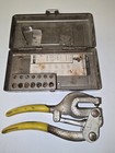 Vintage Roper Whitney No 5 Jr  Hand Punch Set W metal Case -   4326 