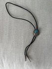 Sweet Sterling And Turquoise Bolo Tie Signed E  Yazzie
