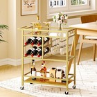 Bar Cart For Home  3-tier Serving Cart With Wheels And Handle  Beverage Cart    