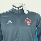 New Adidas Colorado Rapids Mls Soccer Track Jacket Mens Medium Gray Full-zip