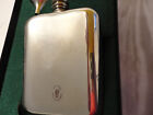 C1970s English Pewter Company Flask W  Etched Golfer  Uk Made  Nos mib  