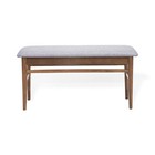 Nicole Modern Solid Wood Bench W padded Seat Medium Brown Color