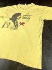 Vtg 1970   s Jimi Hendrix Tshirt Crash Landing Yellow W  Red Bird Single Stitch L