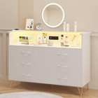 6 Drawer Dressers Led For Bedroom Tv Stand Storage Cabinet Chest Of Drawers Home