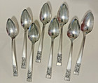 Vintage Oneida Community Silverplate Coronation Set 8 Teaspoons Good-excellent