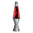 Sct 14 5  Lava Lamp - Silver Chrome Base With Black Lava In Red Liquid