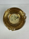 Vintage Cloth Bottom Bean Bag Floral Rose Flower Gold Tone Ashtray