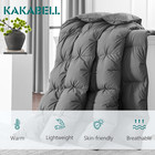 Pinch Pleat Goose Down Feathers Fiber Comforter Full queen Size All Season-ultra
