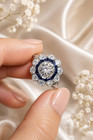 Art Deco Vintage Style Lab Created Diamond Engagement 14k White Gold Finish Ring