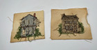 Vintage Embroidered House Farm House For Wall Art   Pillows