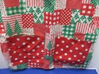 Vintage Christmas Full Bib Apron Patchwork Polka Dot Pattern Homemade