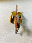 Vintage Marx Tin Wind Up Toy Farmer In Cart Pulled By Donkey Marked Mar