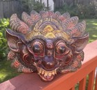 Vintage Balinese Wooden Bhoma Demon Mask - Hand-painted Folk Art  12   