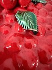 Vtg Portugal Strawberry Pie Keeper Covered Dish 1970s Country Small Chip