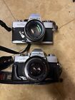 Minolta Srt 101 Vintage Cameras Lot Of 2 One With Case 