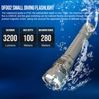 Trustfire 3200lumen Stepless Dimming Rechargeable Diving Light Scuba Flashlight