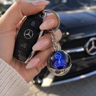 Zodiac Keychain 12 Signs Astrology  Glass Ball Pendant Charm Key Ring Gift
