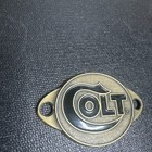 Colt Plaque Sign Authentic Solid Brass And Enamel   Rifle Gun Collector 