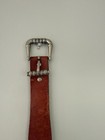 Vintage Leather Belt With Turquoise Embroidery