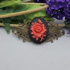 Vintage Cameo Rose Flower Hair Barrette 