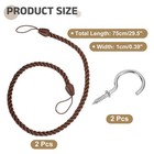 2pcs Curtain Tiebacks  75cm 29 5  Braided Drapery Holdback With Hook  Dark Brown
