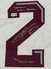 Johnny Manziel Signed Texas A m Custom Jersey W  2 Ins Beckett Witness Bas Coa