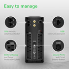 Ups Back-ups Pro 1500va Ups  900w Battery Backup   Surge Protector  Avr  10 Outl