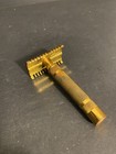 Antique 1930s The New Gillette Safety Razor Gold Tone Fat Handle Comb 17567