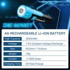 1 5v Rechargeable Lithium Aa Batteries 350omwh usb Li-ion Battery Charger Lot